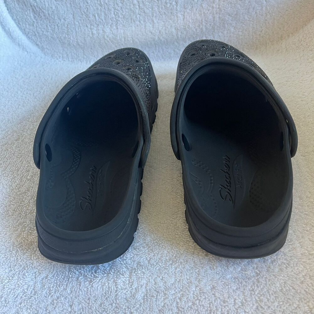 Snoop Dogg x Skechers Arch Fit Clogs Size 7.5 Black Rhinestone Bling Slip On - Picture 8 of 11